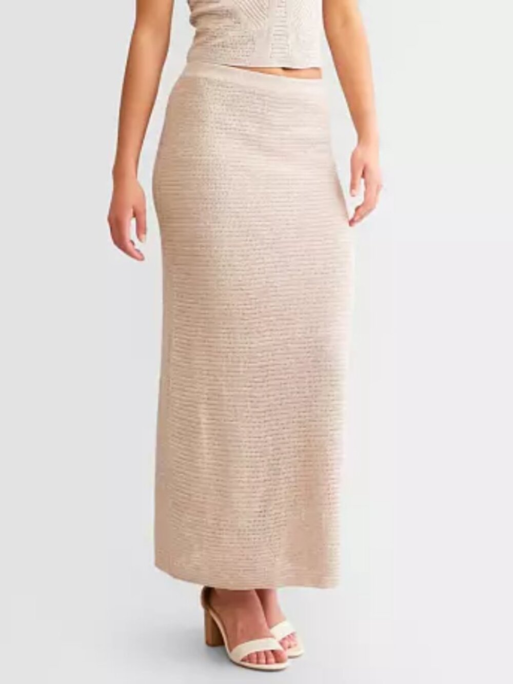 NWT Z Supply Mykonos Knit Midi Skirt M in Oatmeal Heather